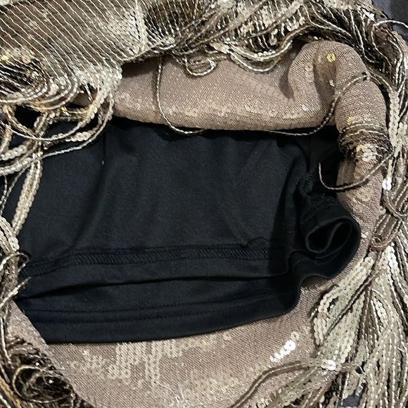 Vici Metallic Fringe Short Sleeve Top in Silver - Picture 7 of 7